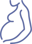 Illustrazione di una donna incinta, che rappresenta le numerose analisi NIPT annuali eseguite da Eurofins Genoma, evidenziando la loro esperienza nel campo della diagnosi prenatale.