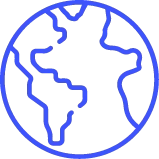 Illustrazione di un globo terrestre, che rappresenta la presenza globale di Eurofins Genoma in 42 nazioni, evidenziando la loro portata internazionale nella diagnosi molecolare.